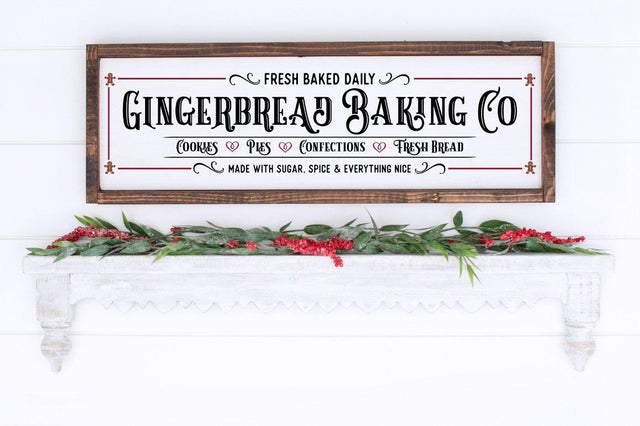 Gingerbread Baking Co - Farmhouse Christmas Sign SVG SVG Pickled Thistle Creative 