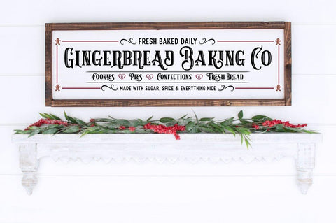 Gingerbread Baking Co - Farmhouse Christmas Sign SVG SVG Pickled Thistle Creative 