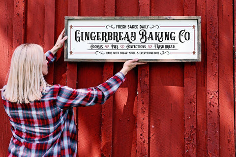 Gingerbread Baking Co - Farmhouse Christmas Sign SVG SVG Pickled Thistle Creative 