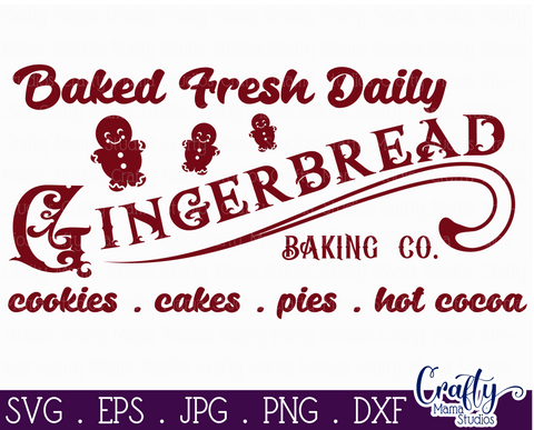 Gingerbread Baking Co Svg, Christmas Svg, Farmhouse Svg SVG Crafty Mama Studios 