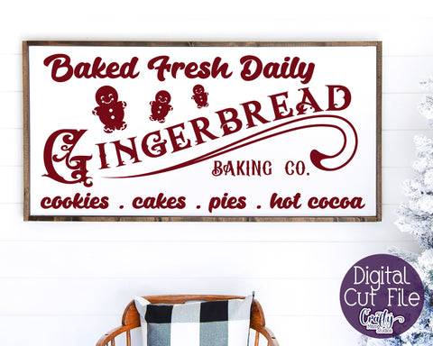 Gingerbread Baking Co Svg, Christmas Svg, Farmhouse Svg SVG Crafty Mama Studios 