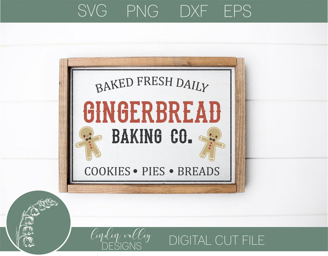Gingerbread Baking Co SVG|Farmhouse Christmas SVG SVG Linden Valley Designs 