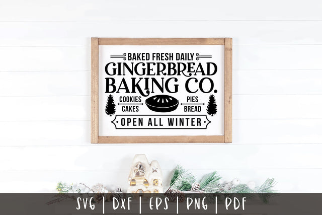 Gingerbread Baking Co, Vintage Christmas Sign SVG SVG CraftLabSVG 