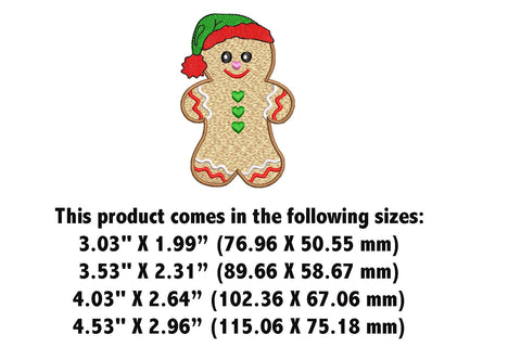 Gingerbread Boy Christmas Cookie Machine Embroidery Embroidery/Applique DESIGNS Canada Embroidery 