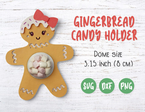 Gingerbread Candy Dome SVG | Christmas Candy Dome Holder 3D Paper MagicArtLab 
