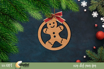 Gingerbread | Christmas ball | Merry Christmas ball cutting design SVG Evgenyia Guschina 