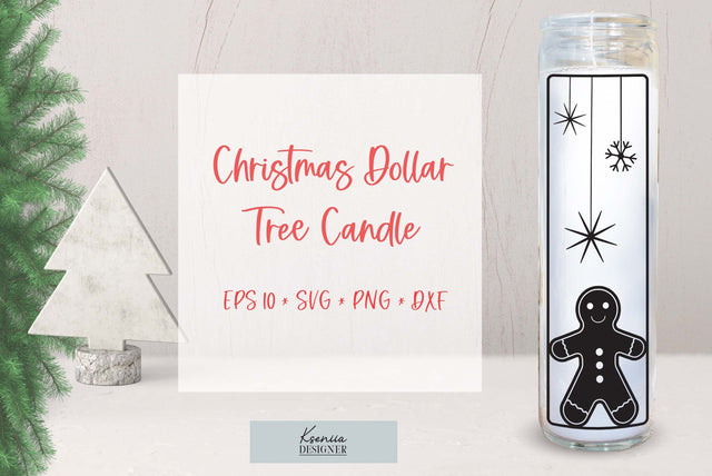 Gingerbread. Christmas Dollar Tree Candle SVG SVG Kseniia designer 