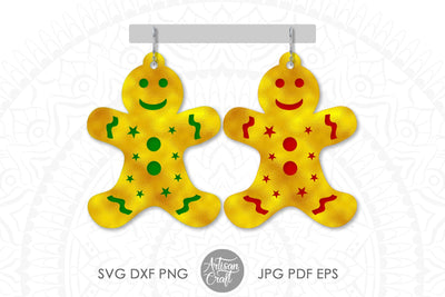 Gingerbread cookie earrings, SVG cut file SVG Artisan Craft SVG 