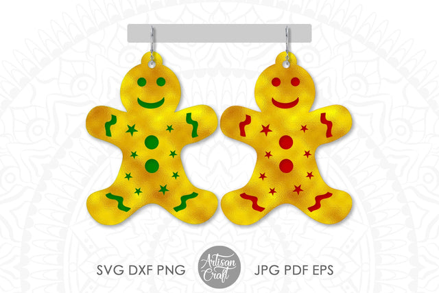Gingerbread cookie earrings, SVG cut file SVG Artisan Craft SVG 