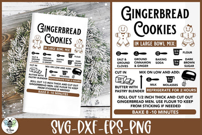 Gingerbread Cookie SVG | Christmas Baking Recipe SVG SVG B Renee Design 