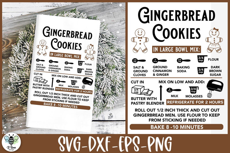 Gingerbread Cookie SVG | Christmas Baking Recipe SVG SVG B Renee Design 