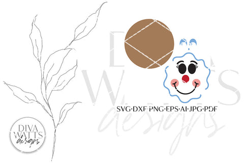 Gingerbread Face SVG | Christmas / Winter Round Design SVG Diva Watts Designs 