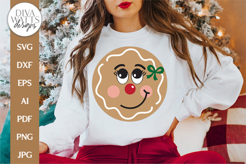 Gingerbread Faces SVG Bundle | Christmas / Winter Round Design SVG Diva Watts Designs 