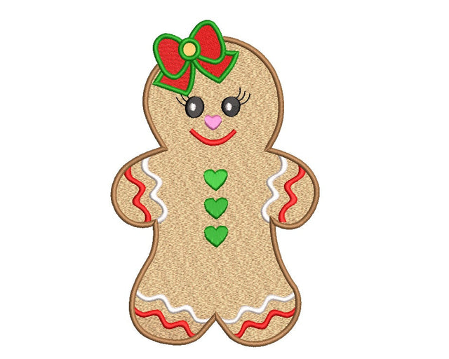Gingerbread Girl Christmas Cookie Machine Embroidery Embroidery/Applique DESIGNS Canada Embroidery 