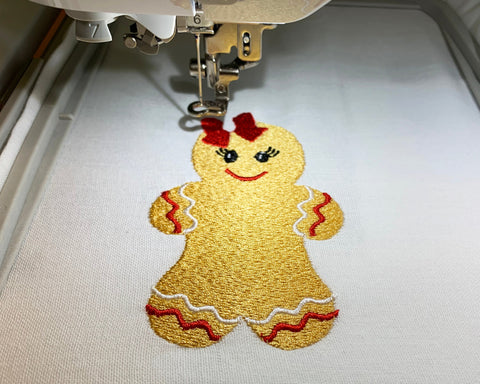 Gingerbread Girl Christmas Cookie Machine Embroidery Embroidery/Applique DESIGNS Canada Embroidery 