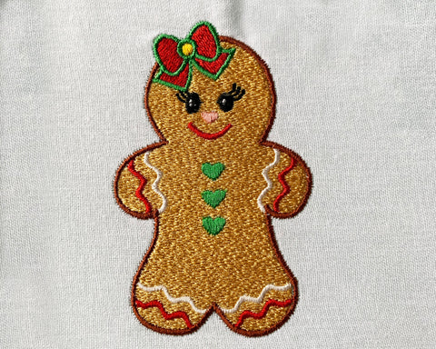 Gingerbread Girl Christmas Cookie Machine Embroidery Embroidery/Applique DESIGNS Canada Embroidery 