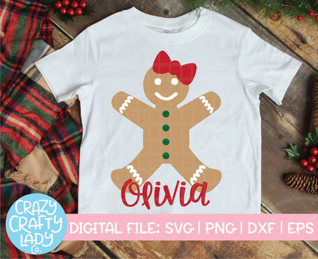 Gingerbread Girl | Christmas SVG Cut File SVG Crazy Crafty Lady Co. 