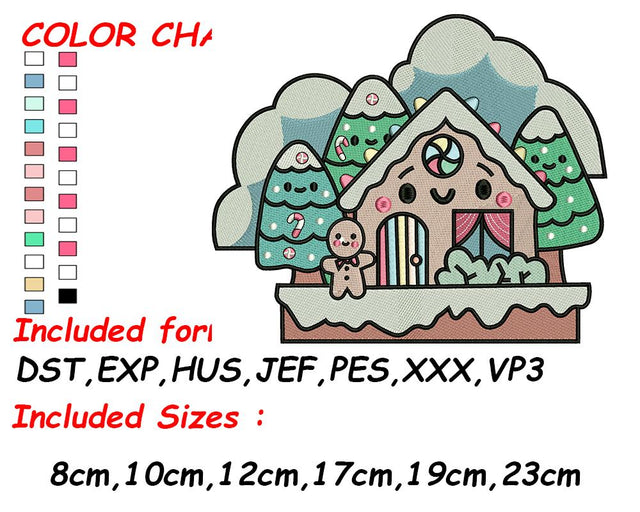 Gingerbread House, Gingerbread Decor, Christmas Embroidery, Kids Christmas, Xmas Embroidery Embroidery/Applique DESIGNS SVG Digital Designer 