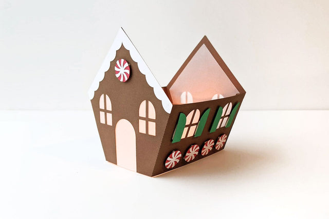 Gingerbread House Luminary SVG 3D Paper Risa Rocks It 