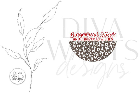 Gingerbread Kisses And Christmas Wishes SVG | Door Hanger Leopard Print Design SVG Diva Watts Designs 