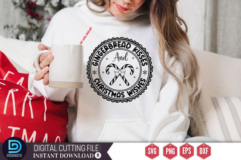 Gingerbread kisses and christmas wishes SVG SVG DESIGNISTIC 