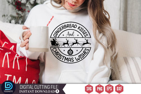 Gingerbread kisses and christmas wishes SVG SVG DESIGNISTIC 