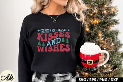 Gingerbread kisses and wishes Retro SVG SVG akazaddesign 