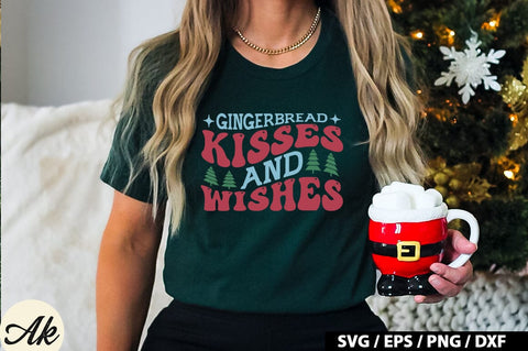 Gingerbread kisses and wishes Retro SVG SVG akazaddesign 