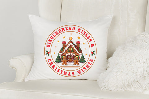 Gingerbread Kisses & Christmas Wishes PNG Sublimation CraftLabSVG 