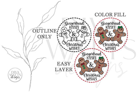 Gingerbread Kisses & Christmas Wishes SVG | Winter Design SVG Diva Watts Designs 