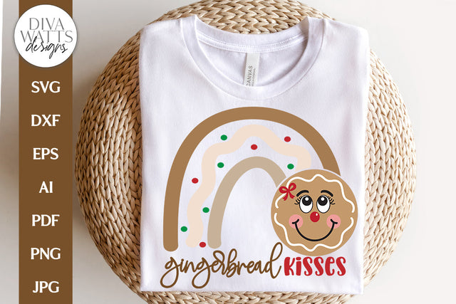 Gingerbread Kisses SVG | Christmas Rainbow Design SVG Diva Watts Designs 