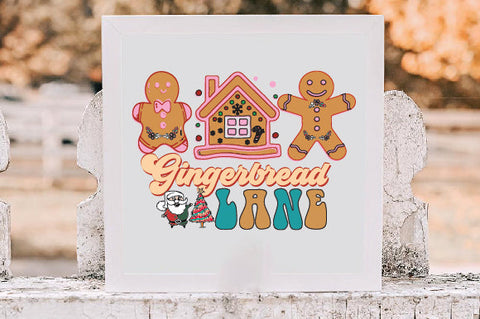 Gingerbread Lane Retro Christmas Sublimation Creativeart88 