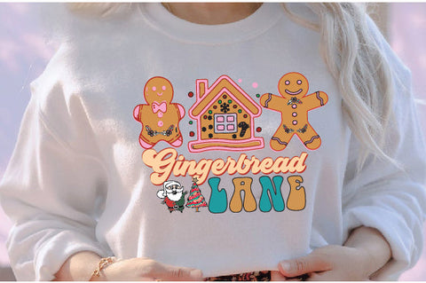 Gingerbread Lane Retro Christmas Sublimation Creativeart88 