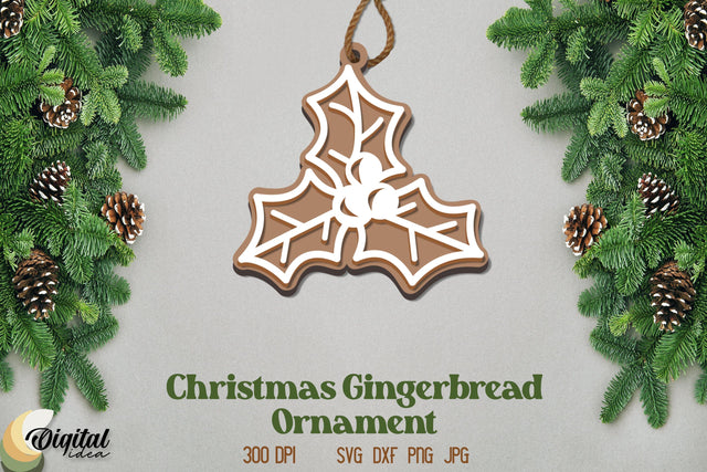Gingerbread Laser Cut. Christmas Gingerbread Ornament Laser Cut SVG Evgenyia Guschina 