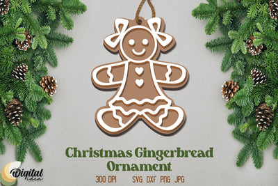 Gingerbread Laser Cut. Christmas Gingerbread Ornament Laser Cut SVG Evgenyia Guschina 