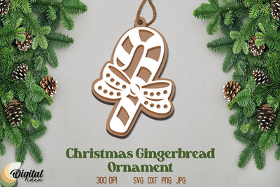 Gingerbread Laser Cut. Christmas Gingerbread Ornament Laser Cut SVG Evgenyia Guschina 