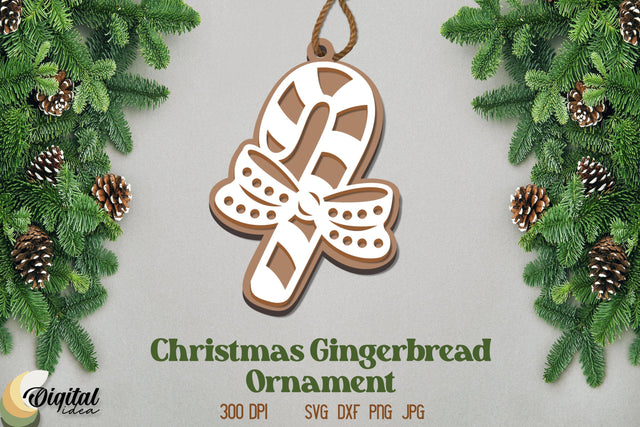 Gingerbread Laser Cut. Christmas Gingerbread Ornament Laser Cut SVG Evgenyia Guschina 
