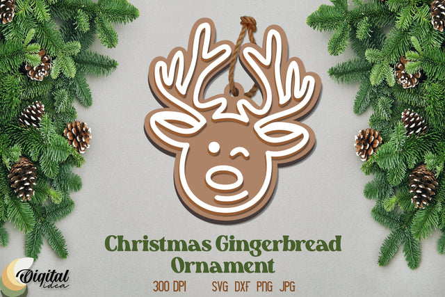 Gingerbread Laser Cut. Christmas Gingerbread Ornament Laser Cut SVG Evgenyia Guschina 