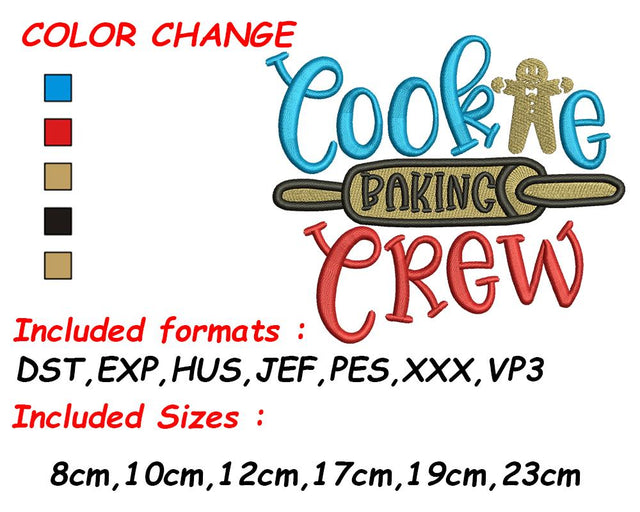 Gingerbread Man, Cookie Embroidery, PES Files, Cookie Design, Embroidery Saying, Christmas Baking Embroidery/Applique DESIGNS SVG Digital Designer 