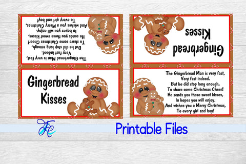 Gingerbread Man Kisses Bag Topper 3D Paper Family Creations 
