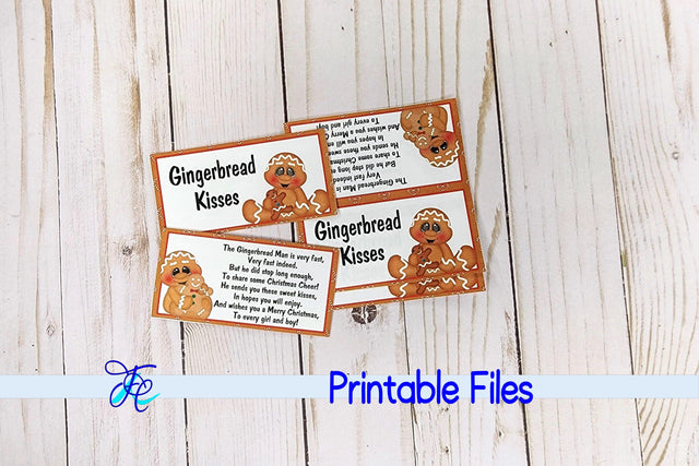 Gingerbread Man Kisses Bag Topper 3D Paper Family Creations 
