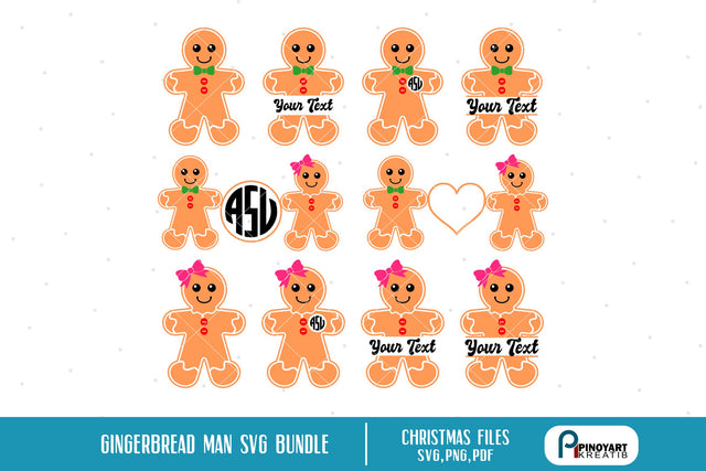 Gingerbread Man Svg Bundle SVG Pinoyart Kreatib