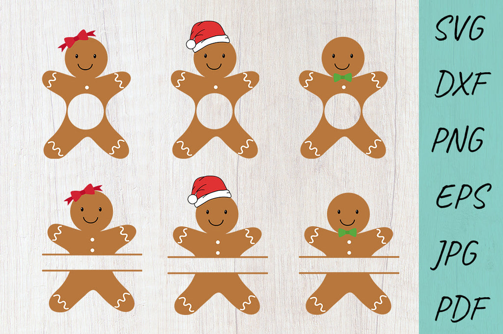 Gingerbread Man SVG, Gingerbread Monogram SVG, Christmas SVG - So Fontsy