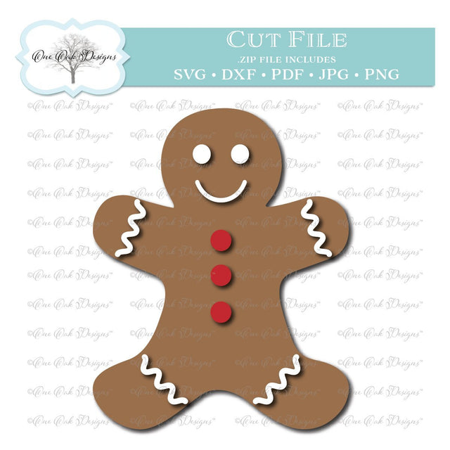 Gingerbread Man SVG One Oak Designs 