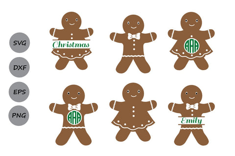 Gingerbread Monogram| Christmas SVG Cut Files SVG CosmosFineArt 