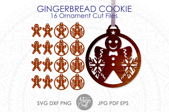 Gingerbread ornament, Christmas ornaments SVG, Gingerbread cookies SVG Artisan Craft SVG 