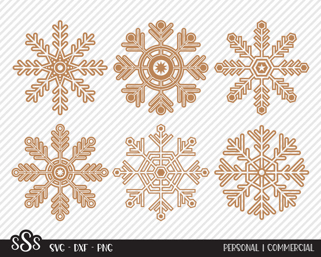 Gingerbread Snowflake Bundle | Christmas SVG SVG Texas Southern Cuts 