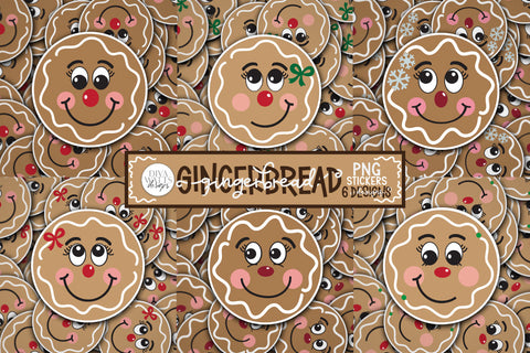 Gingerbread Sticker PNG Bundle | Christmas / Winter SVG Diva Watts Designs 