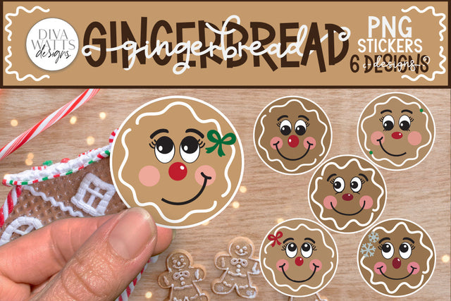Gingerbread Sticker PNG Bundle | Christmas / Winter SVG Diva Watts Designs 