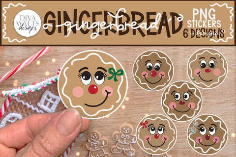 Gingerbread Sticker PNG Bundle | Christmas / Winter SVG Diva Watts Designs 